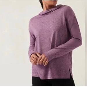 ATHLETA WomoUptempo II Hoodie Sweatshirt in Pinot Plum Heather Size Large 2419